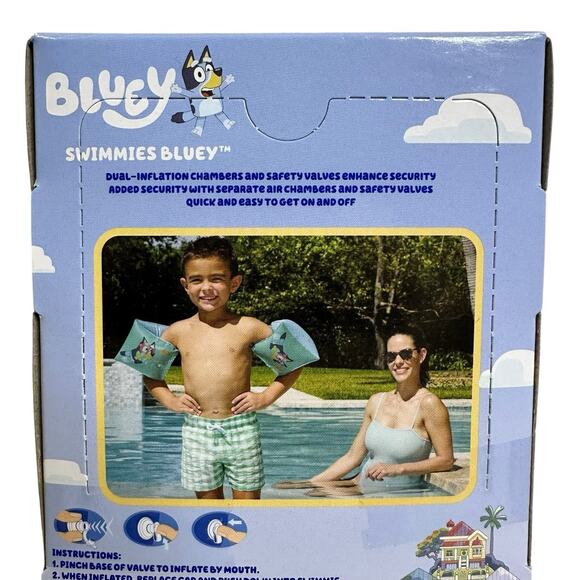 SwimWays Bluey Swimmies Unisex Arm Floaties for Kids Age 3 to 5 New - Picture 8 of 8
